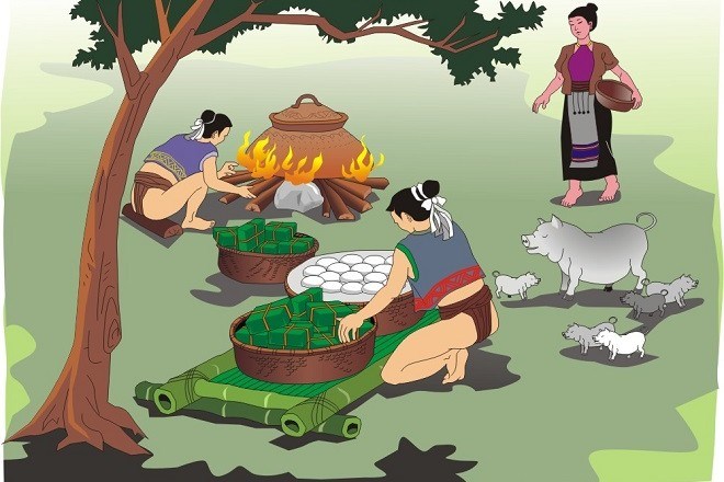 Truyện kể: Sự tích bánh chưng bánh giầy