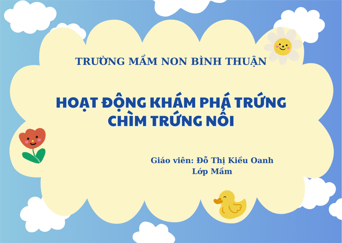Hoạt động khám phá trứng chìm trứng nổi