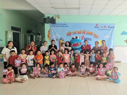 Hình ảnh tổ chức hội thi  Bé vẽ sáng tạo cùng Bitex  năm học 2023-2024 của Trường Mầm non Bông Hồng