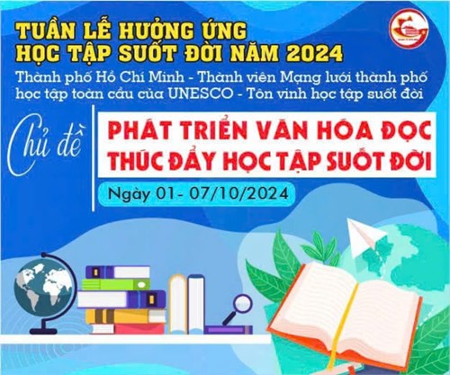 Hưởng ứng tuần lễ học tập suốt đời năm 2024,
chủ đề: “phát triển văn hóa đọc, thúc đẩy
 học tập suốt đời”