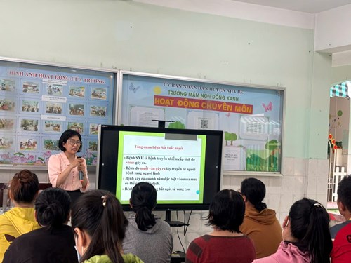 Nhà trường phối hợp cùng với Trung tâm y tế Huyện tổ chức tuyên truyền về công tác phòng chống dịch bệnh năm học 2024-2025.