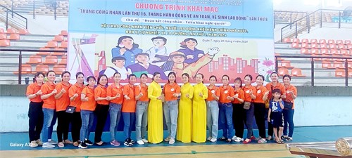 CĐCS Trường Mầm non Hoa Hồng Tham gia chương trình khai mạc   Tháng công nhân lần thư 16, tháng hành động về an toàn, vệ sinh lao động .