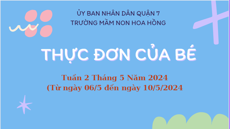 Thực đơn tuần 2 tháng 5 năm 2024
