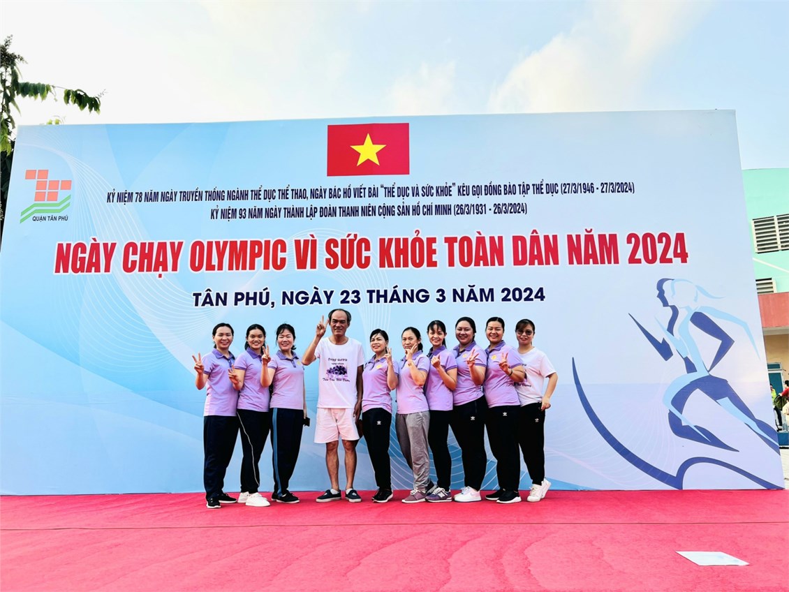 Trường Mầm non Hoa Hồng tham gia Ngày chạy Olympic vì sức khỏe toàn dân năm 2024