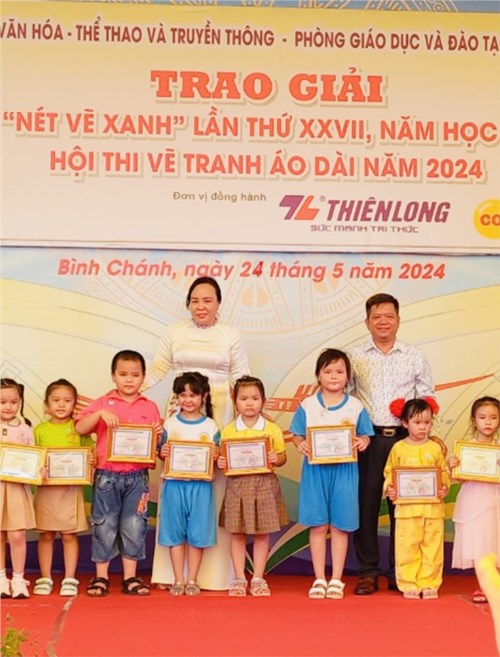 Trường Mầm non Hoa Lan - Chúc mừng 03 bạn học sinh của Trường đạt giải cao Hội thi “Nét vẽ xanh” lần thứ XXVII cấp Huyện năm học 2023-2024