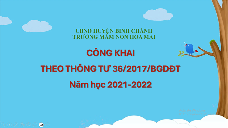 Trường MN Hoa Mai công khai theo TT36/2017/BGDĐT năm học 2021-2022 (Tháng 2/2022)