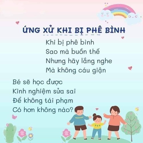 Trường Mầm non Hoa Mai Quận 3
Bài thơ Ứng xử khi bị phê bình
