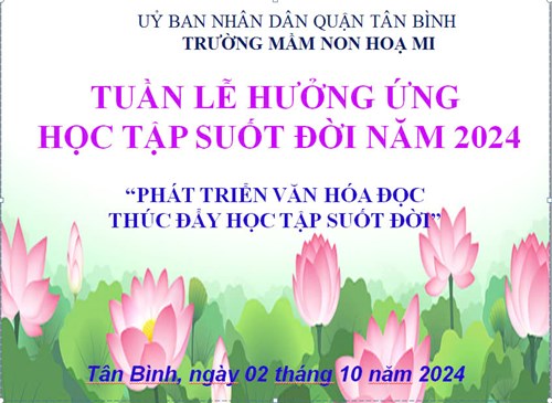 Hưởng ứng tuần lễ học tập suốt đời năm 2024 với chủ đề:  Phát triển văn hóa đọc thúc đẩy học tập suốt đời 