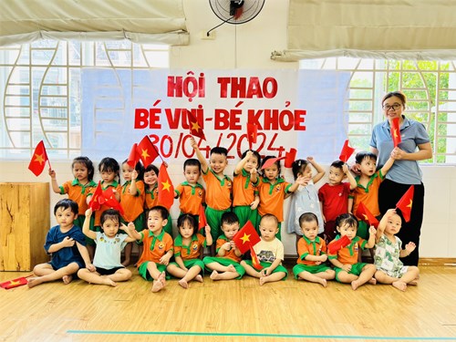 Hội thao “Bé vui-Bé khoẻ” của các bé lớp 25 - 36 tháng(2) chào mừng ngày Giải phóng miền Nam 30/4/2024