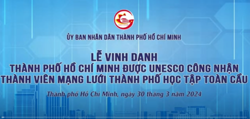 TRƯỜNG MẦM NON HOÀNG ANH HƯỞNG ỨNG  Chào mừng Thành phố Hồ Chí Minh được UNESCO công nhận thành viên mạng lưới thành phố học tập toàn cầu 