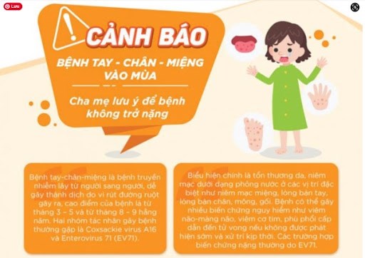 Tuyên truyền phòng chống bệnh tay chân miệng tại trường mn hoàng anh