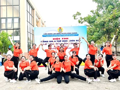 Trường MN Hoàng Anh tham gia hội thi đồng diễn thể dục giữa giờ với chủ đề  Khỏe để lao động sản xuất  năm 2024