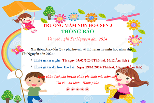 Thông Báo Lịch Nghỉ Tết Nguyên Đán 2024