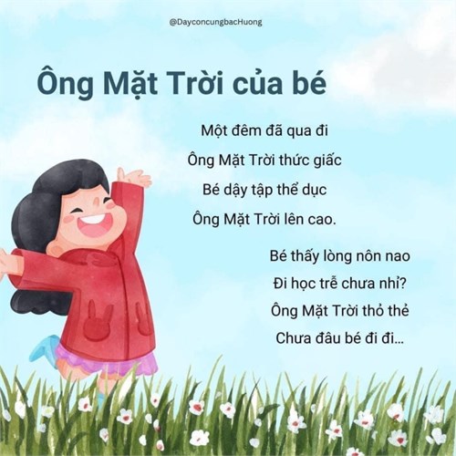 Đọc thơ Ông mặt trời của bé
