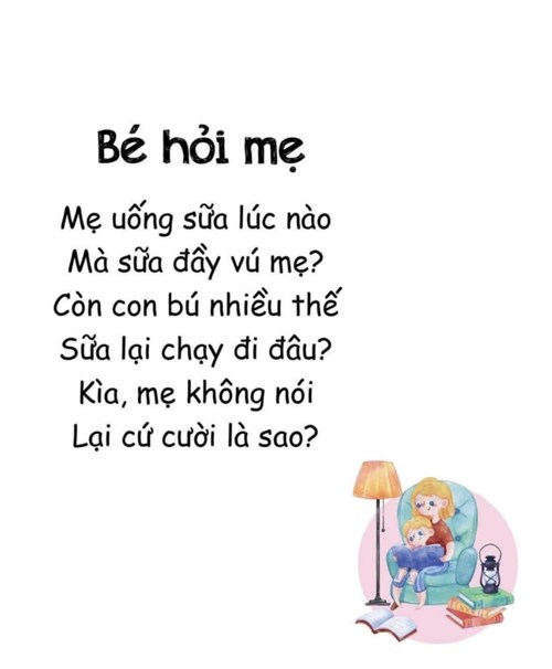 Bài thơ: Bé hỏi mẹ