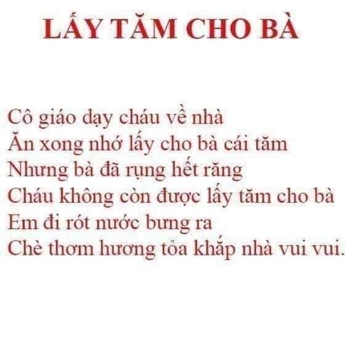 Bài thơ: Lấy tăm cho bà