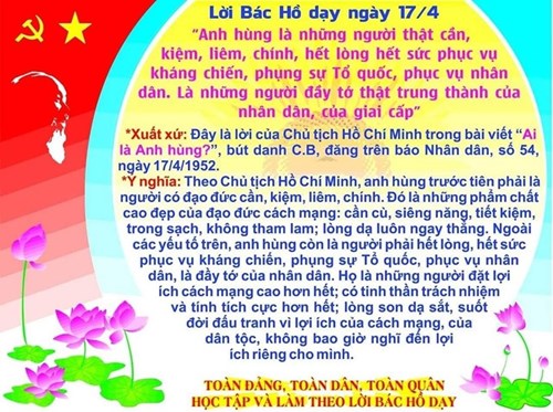Lời Bác Hồ dạy ngày này năm xưa - 17/4