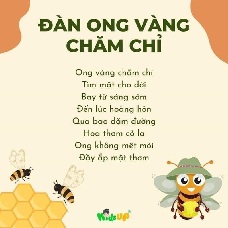 Bài thơ: Đàn ong vàng chăm chỉ
