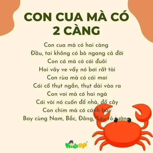 Bài thơ: Con cua mà có hai càng