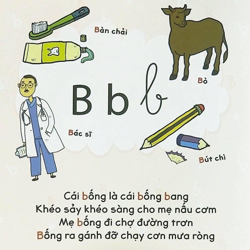 Bé học chữ b thông qua bài thơ