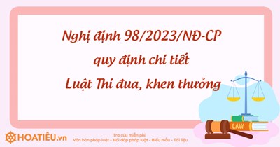Nghị định 98/NĐ-CP ngày 31/12/2023 của Chính phủ quy định chi tiết Luật Thi đua, khen thưởng