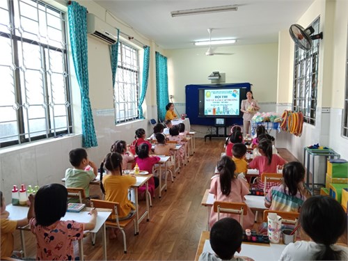 Hội thi nét vẽ xanh cấp Trường của các bé Trường mầm non Kim Đồng .Năm học 2023-2024