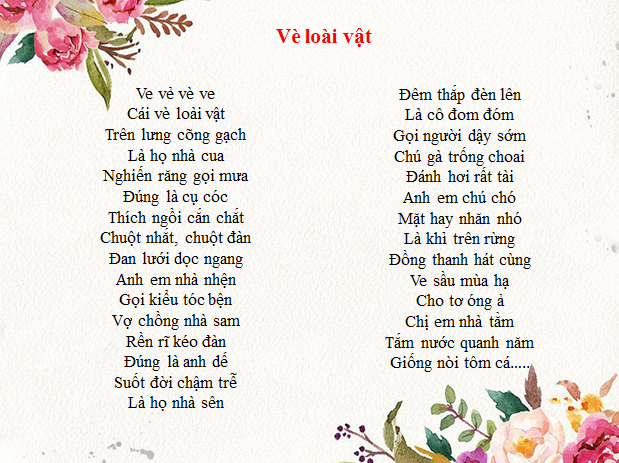 Vè loài vật