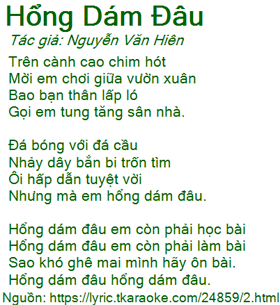 Bài hát Hổng dám đâu