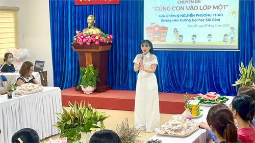 Ngày 07/5/2024 Trường MN Măng non II thực hiện chuyên đề 💖 Hướng dẫn cha mẹ trẻ chuẩn bị cho trẻ 5 Tuổi sẵn sàng vào lớp Một💖
✨Có sự tham dự và chia sẻ của Tiến sĩ tâm lý : Nguyễn Phương Thảo - Giảng viên trường Đại học Sài Gòn 
Thầy : Cao Minh Quang - Phó hiệu trưởng Trường Tiểu học Dương Minh Châu ✨
🍀 Cùng với quý phụ huynh Khối mẫu giáo 5-6 tuổi🍀