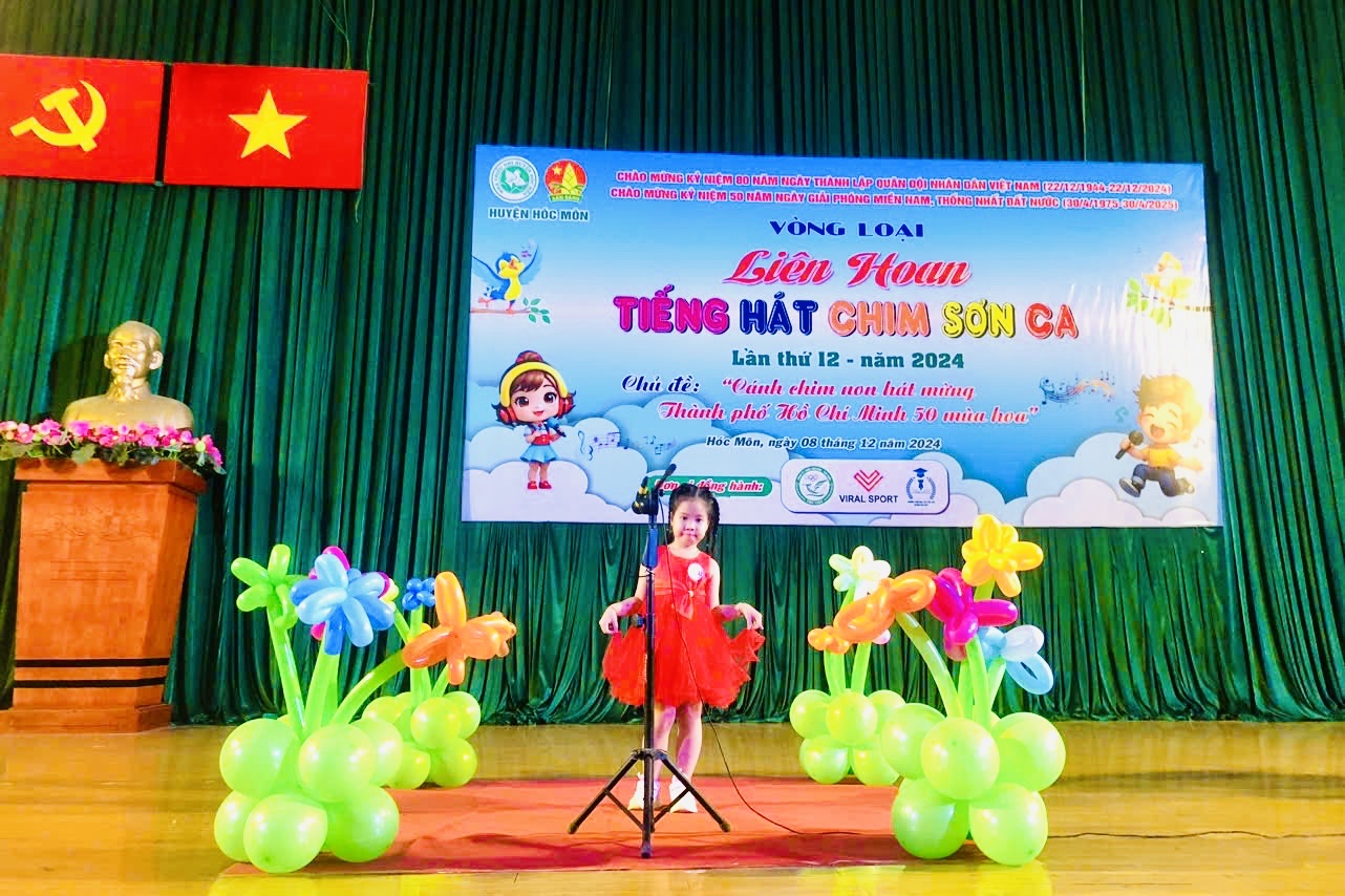 Trường Mầm Non Mỹ Hoà tham gia Liên hoan  Tiếng hát Chim Sơn Ca  - Bé Dương Gia Anh ( Lớp Vành Khuyên 4 )