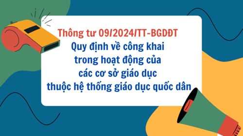 Kế hoạch công khai thông tư 09/2024/tt-bgdđt quy định về công khai trong hoạt động của cơ sở giáo dục