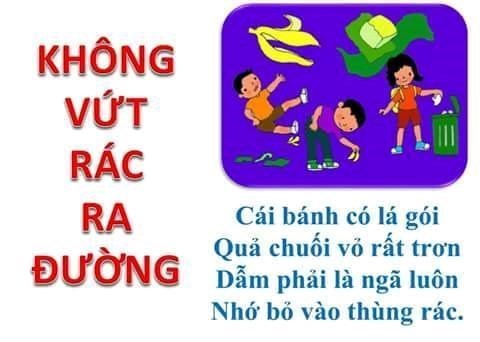 Bài thơ  Không vứt rác ra đường 