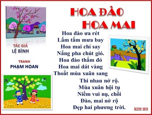 Bài thơ:  Hoa đào, hoa mai 