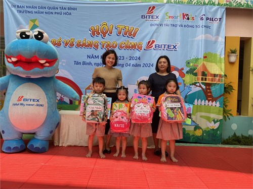 Các bé trường MN Phú Hòa tham gia hội thi Bé vẽ sáng tạo cùng Bitex
