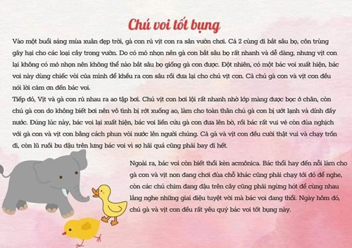 Trường MN Phú Hòa Đông - Truyện ngắn: Chú voi tốt bụng