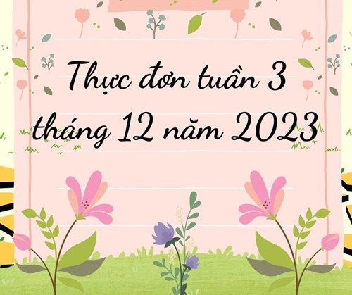 Thực đơn tuần 3 tháng 12