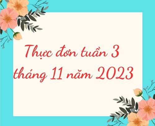 Thực đơn tuần 3 tháng 11