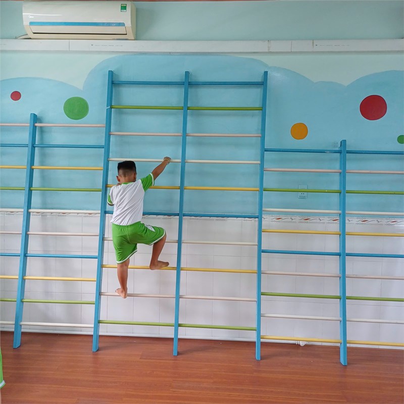 Hoạt động học Trèo lên xuống thang ở độ cao 1,5m lớp lá 4