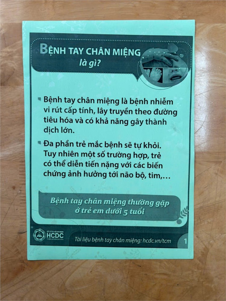 Trường mầm non Phước Thạnh tuyên truyền về phòng chống dịch bệnh tay-chân-miệng