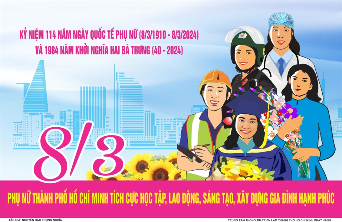 Tuyên truyền kỷ niệm 114 năm ngày Quốc tế phụ nữ (08/3/1910 - 08/3/2024) và 1984 năm cuộc khởi nghĩa Hai Bà Trưng