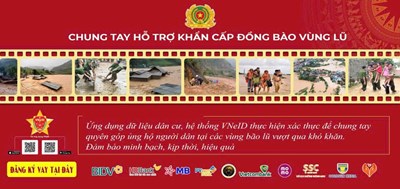Chương trình chung tay cứu trợ khẩn cấp đồng bào bị ảnh hưởng bởi lũ lụt trên nền tảng VNeID và công bố nền tảng cứu trợ trên VNeID