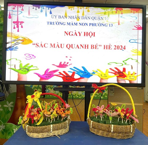 Các bé vui chơi trong ngày hội “Sắc màu quanh bé” hè 2024.