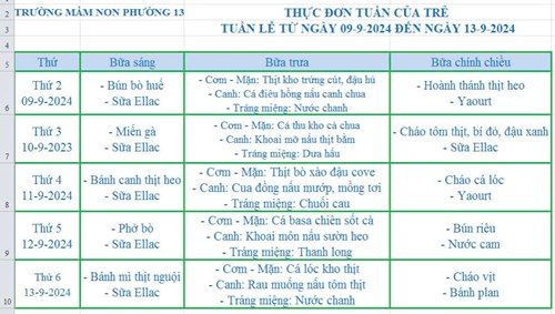 Tuần lễ từ ngày 09-9-2024 đến ngày 13-9-2024
