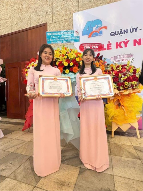 🥰☘️💐🏵🏆🎊🎉Trường Mầm non Phường 15A chúc mừng 
- Cô Phan Thị Minh Phương 
- Cô Mai Thị Ngọc Hà
Đạt giải thưởng “Nhà giáo trẻ tiêu biểu” Quận 10 năm 2024🎊🎀🏵🏆🌺🌸💐🌞🌷