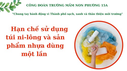 Hạn chế sử dụng túi ni-lông và sản phẩm nhựa dùng một lần