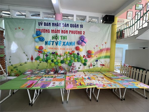 Tổ chức cho trẻ Mẫu giáo tư 3-6 tuổi tham gia Hội thi  Nét vẽ xanh  năm học 2022-2023