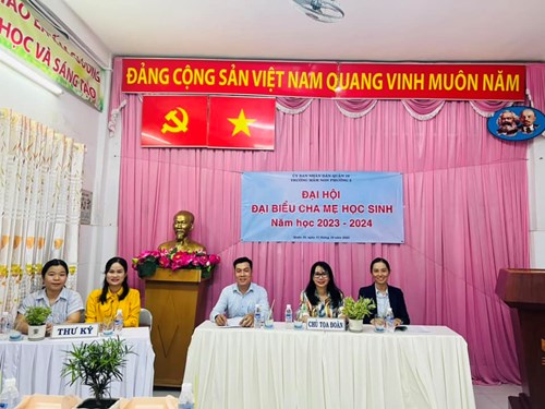 trường Mầm non Phường 2 phối hợp tốt với Ban đại diện CMHS. Tổ chức thành công Đại hội đại biểu Cha mẹ học sinh Năm học 2023-2024