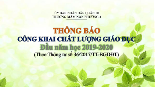 Công khai chất lượng giáo dục theo Thông tư số 36/2017/TT-BGDĐT đầu năm học 2019-2020