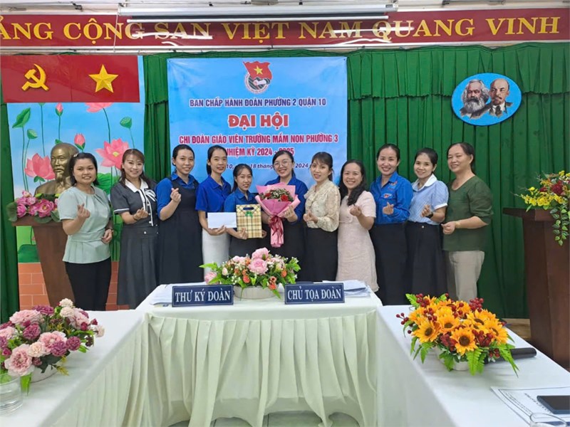 Chi đoàn trường Mầm non Phường 3 tổ chức Đại hội Chi đoàn giáo viên năm học 2024 - 2025 và bầu ra đồng chí Nguyễn Thị Quỳnh Như  - Bí thư Chi đoàn