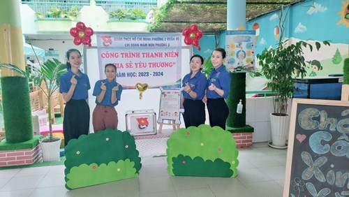 Chi đoàn Mầm non Phường 3 thực hiện công trình yêu thương  Chia sẻ yêu thương 